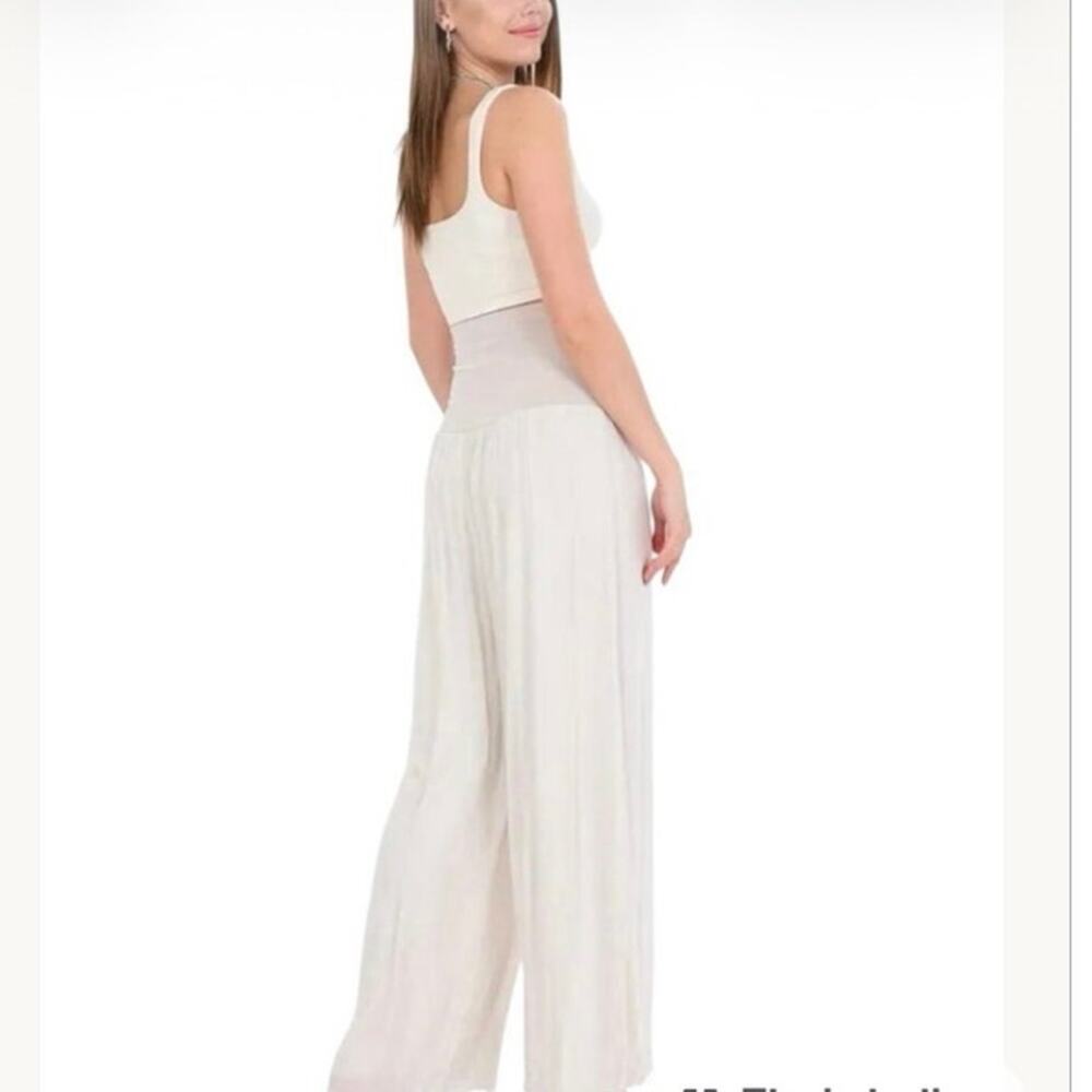 Guys Silk Palazzo Pants Ivory Size